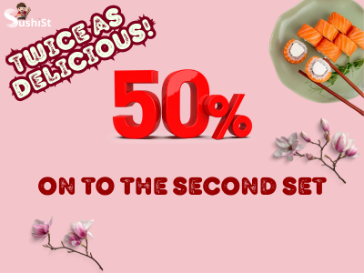 50% discount on the second set!
