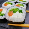 With salmon and cheese
